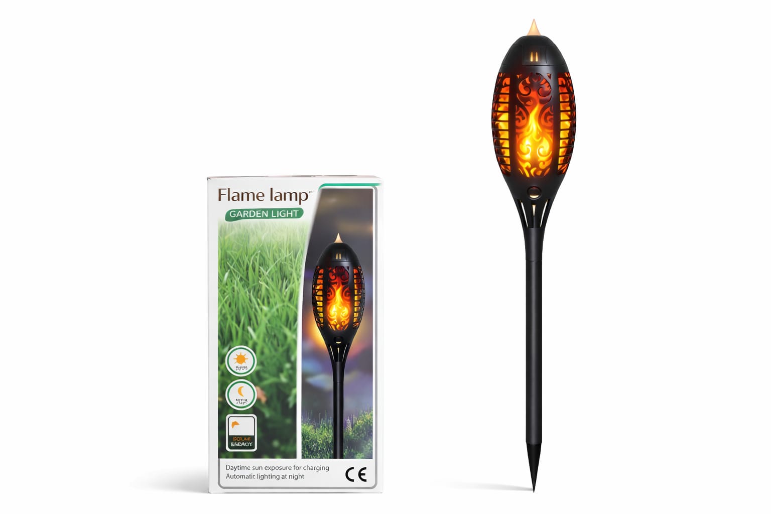 Solar-Gartenfackel mit Flammeneffekt